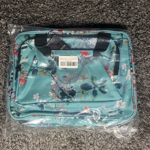 Bang And Carson Large Hanging Travel Bag Turquoise With Flowers New - Picture 8 of 8